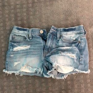 Ripped jean shorts